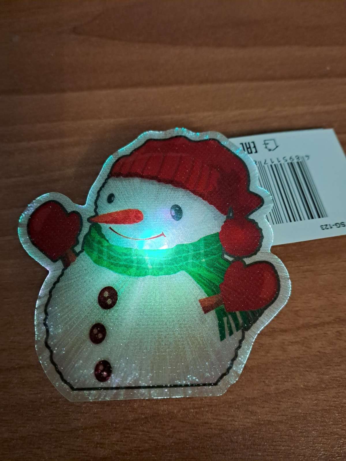 Светильник-ночник Camelion SG-122 Снеговик светодиодный на батарейках и липучке