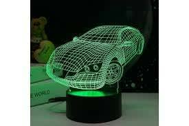 Настольный светильник 3Вт RGB USB Camelion NL-403 "Машинка" с эффектом объемного изображения