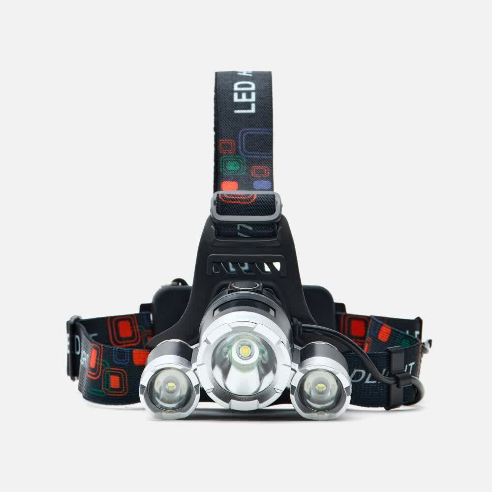 Фонарь налобный LED 3×T6, 4 режима, литиевые аккумуляторы 18650 2шт, зарядка от сети и авто в комплекте, Ningbo