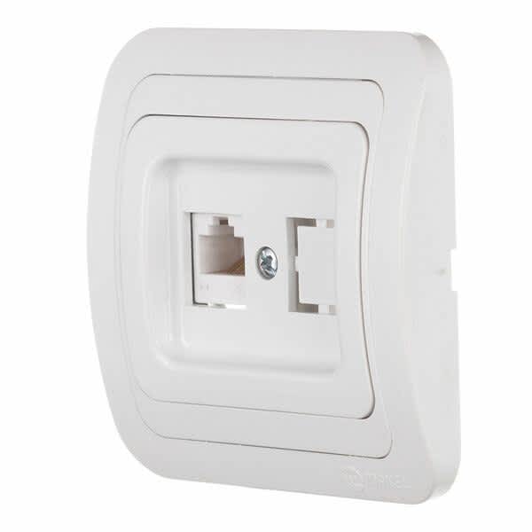 Розетка компьютерная Makel Mimoza встраиваемая белая RJ45 (12035)