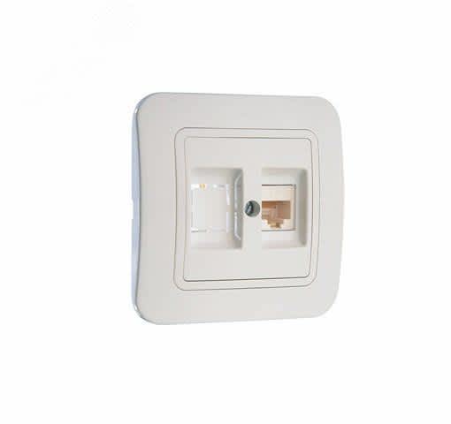 Розетка компьютерная Makel Lilium встраиваемая белая RJ45 (55035)