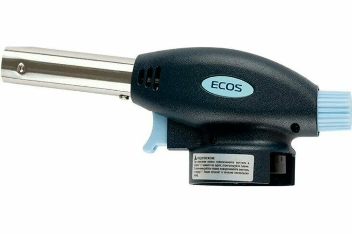 Газовая горелка Ecos GT-500 портативная паяльная лампа, с пьезоподжигом