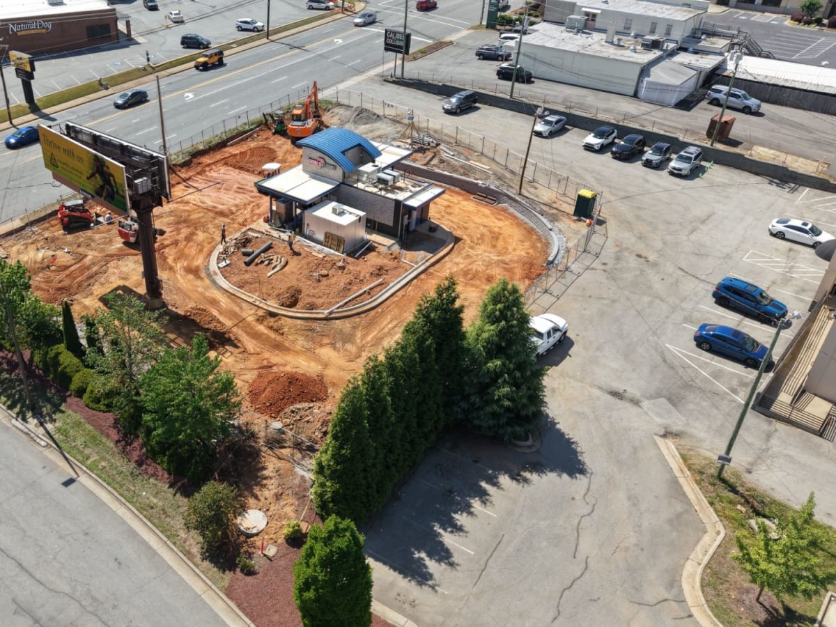 7 Brew Greensboro construction progress, May 15, 2026