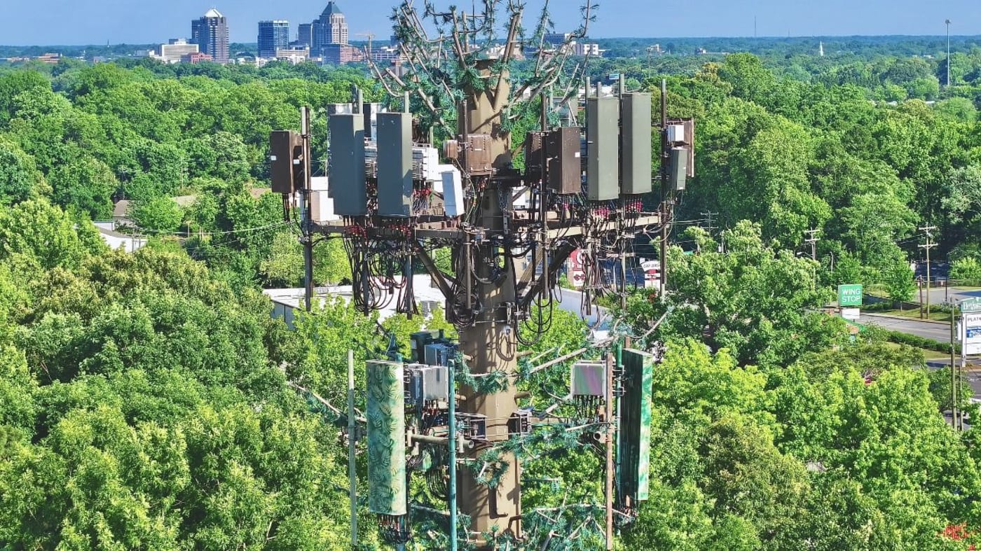 Cell tower drone inspection