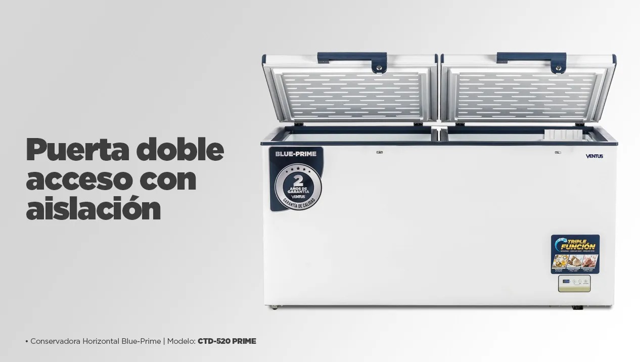 Interior del freezer CTD-520 PRIME