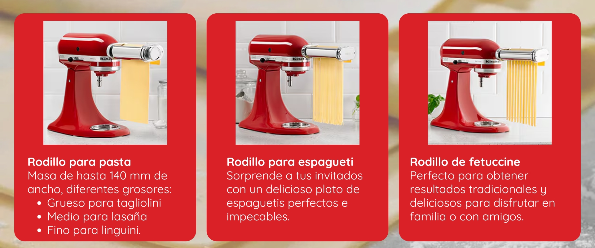 Set de rodillos y cortadores de pasta KitchenAid
