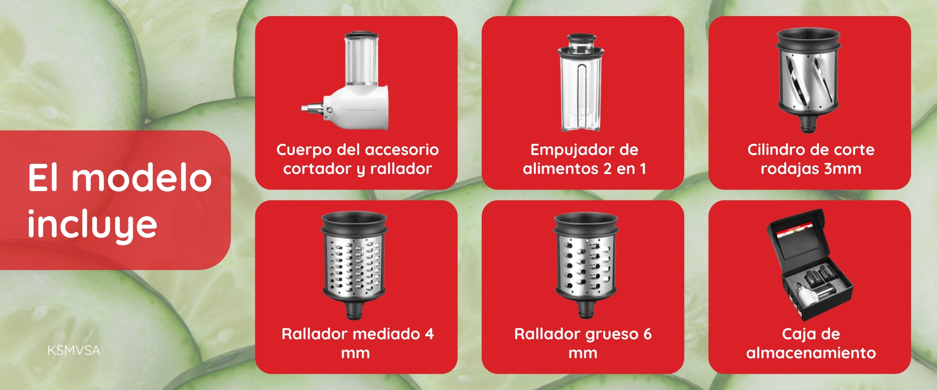 Aditamento KitchenAid para rallar y rebanar