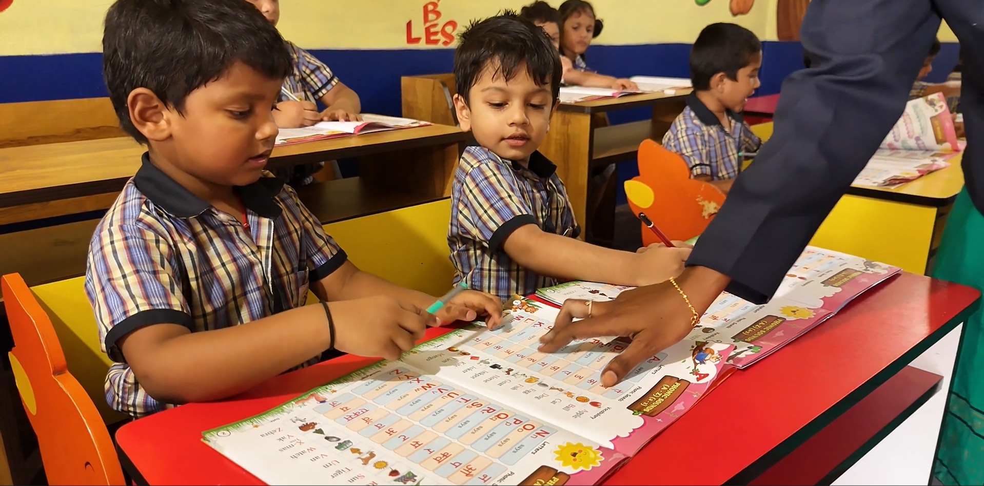 Children learning happily