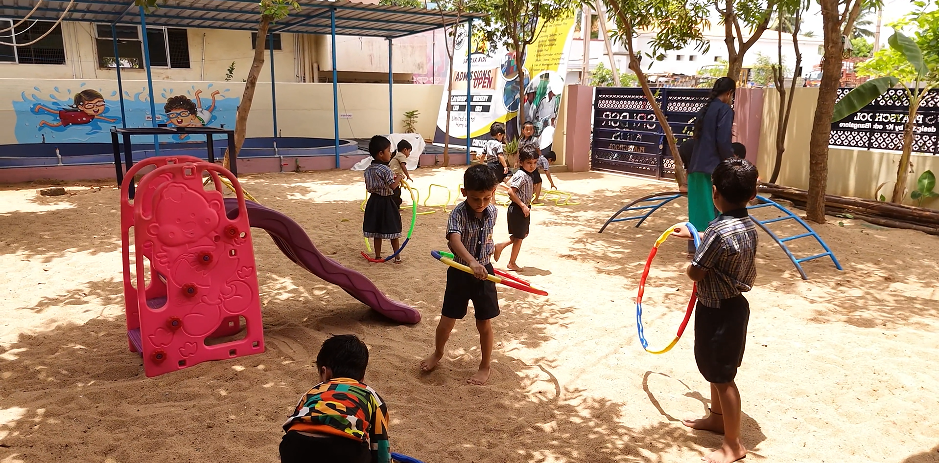 A small group of students giving a presentation in a lecture hall.