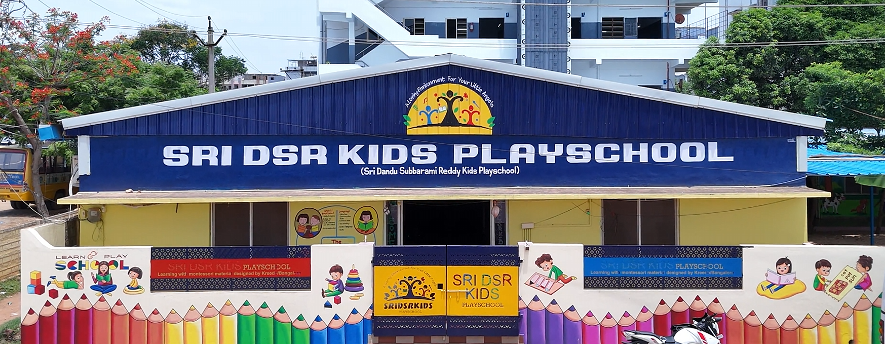 A close-up of a trophy awarded during a school competition.