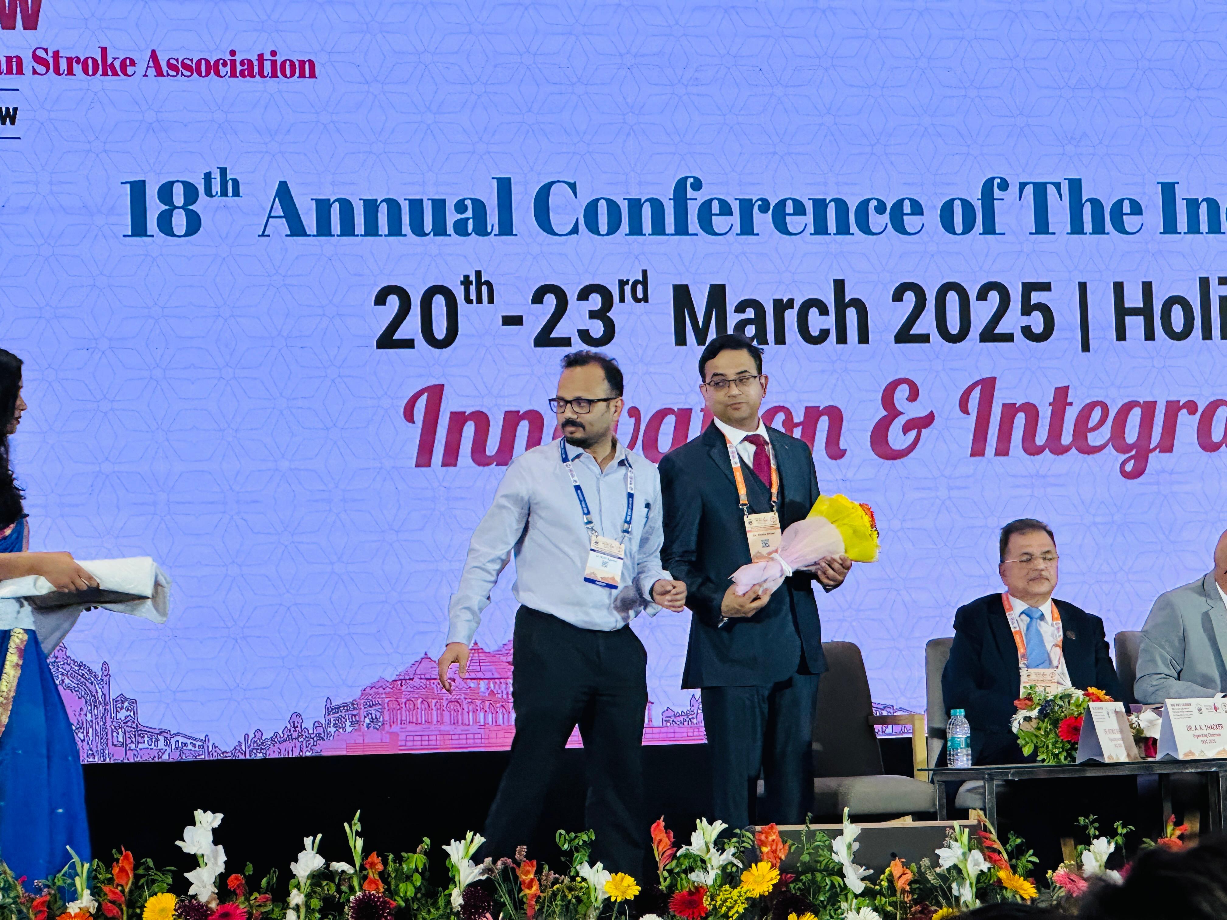 Promotional banner for Indian National Stroke Conference 2025 in Lucknow