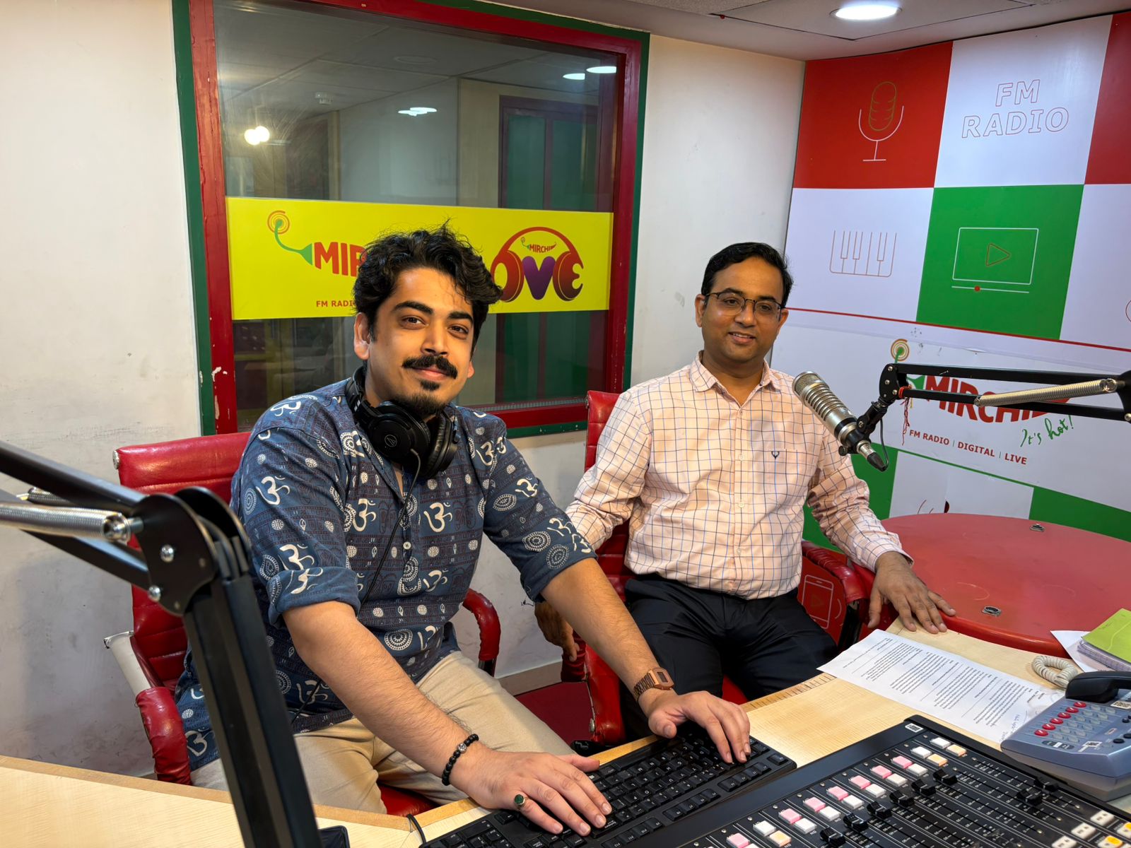 Dr. Ritwiz Bihari during a radio interview at Radio Mirchi