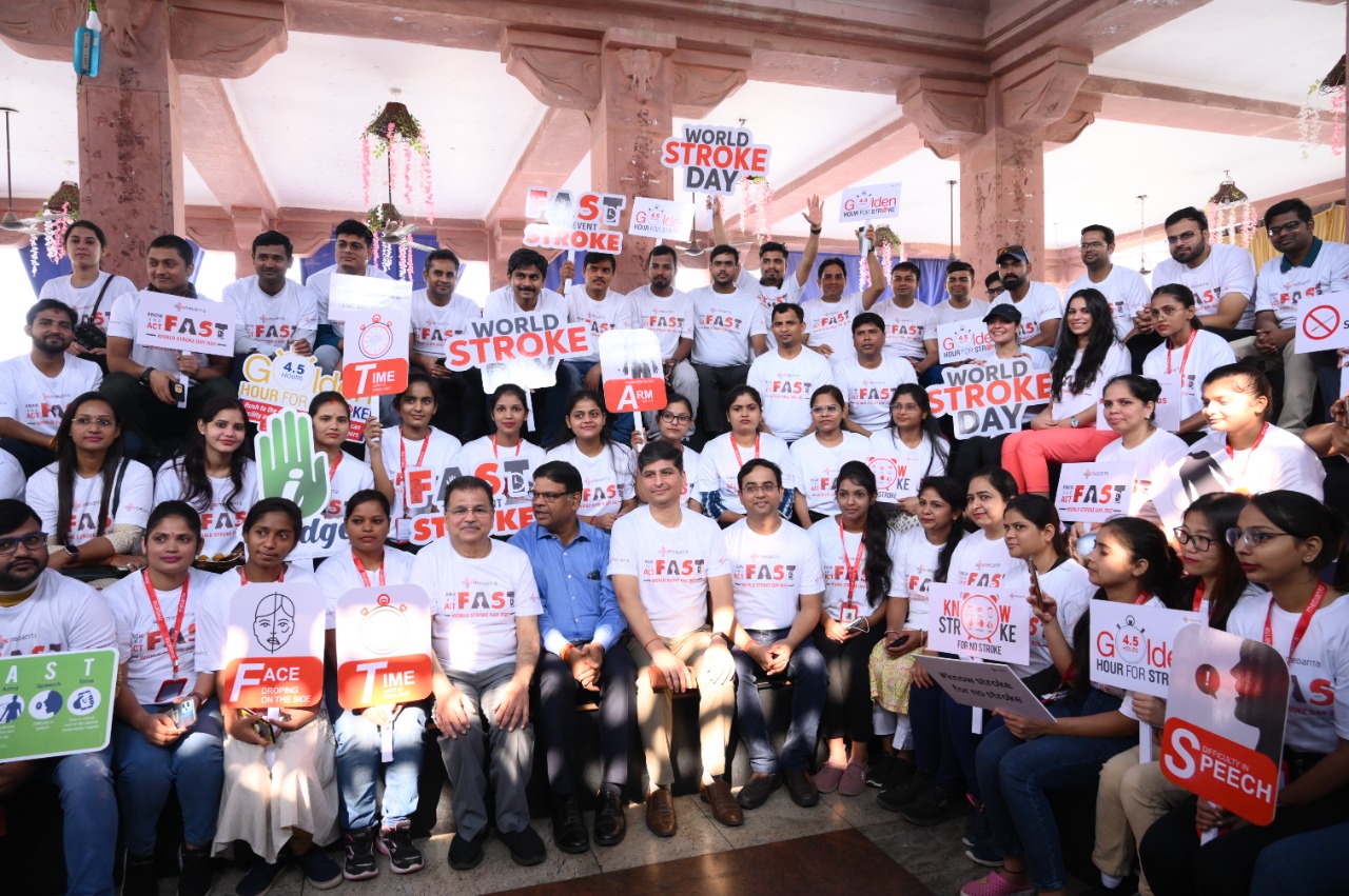 Participants at the Walkathon on World Stroke Day in Lucknow
