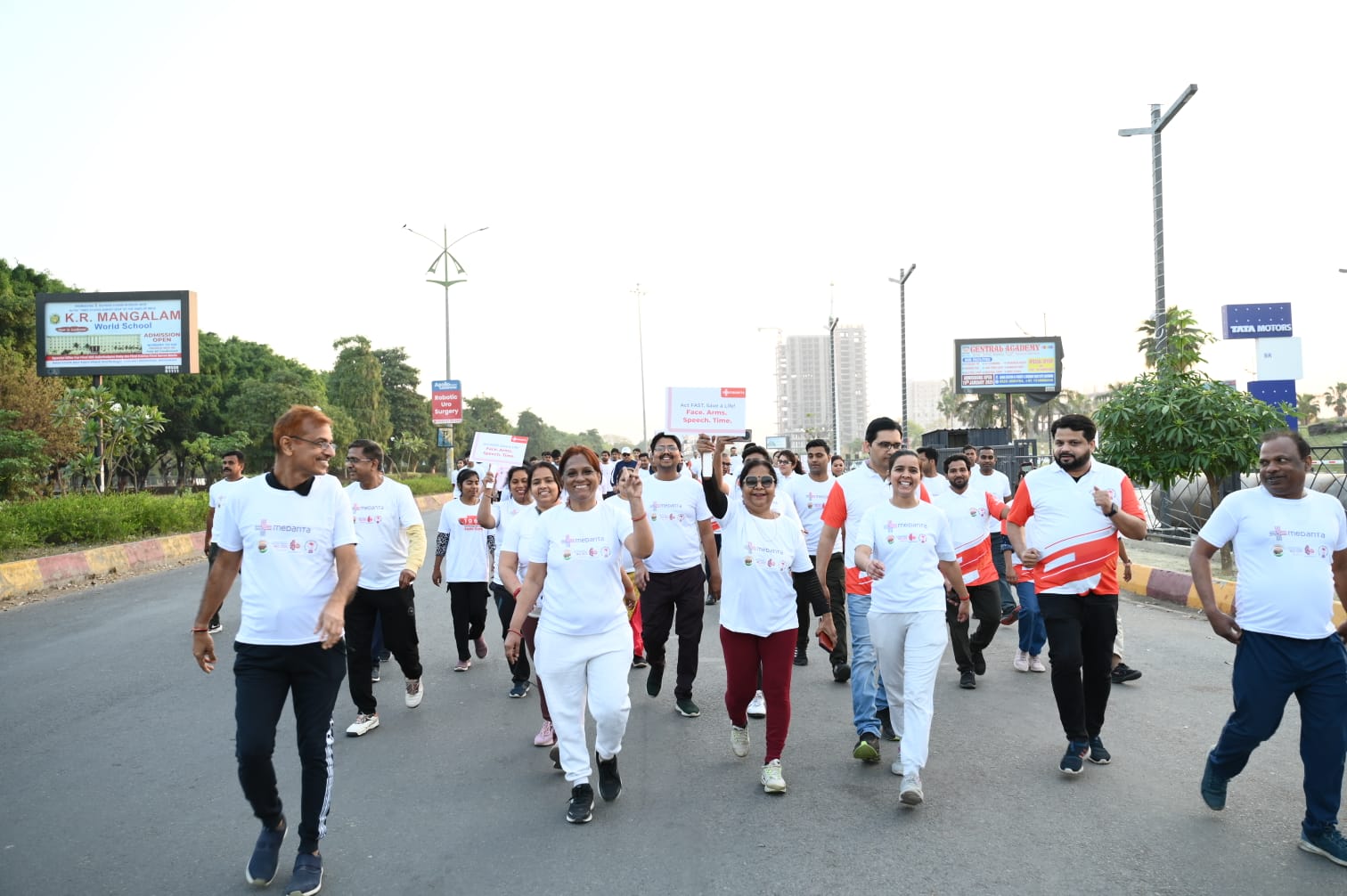 Participants in a stroke awareness marathon