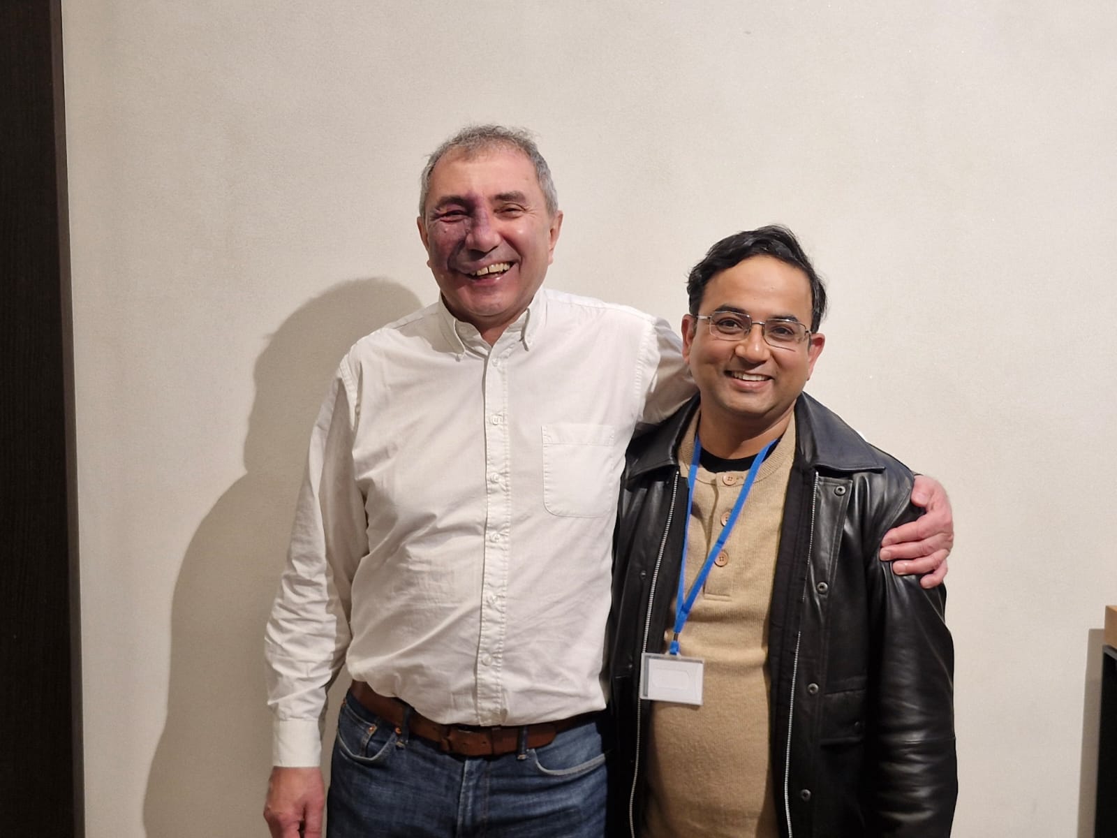 Dr. Ritwiz Bihari with Professor Dr. Antonin Krajina, distinguished interventional radiologist from the Czech Republic, during EXMINT 8.2 Prague 2026
