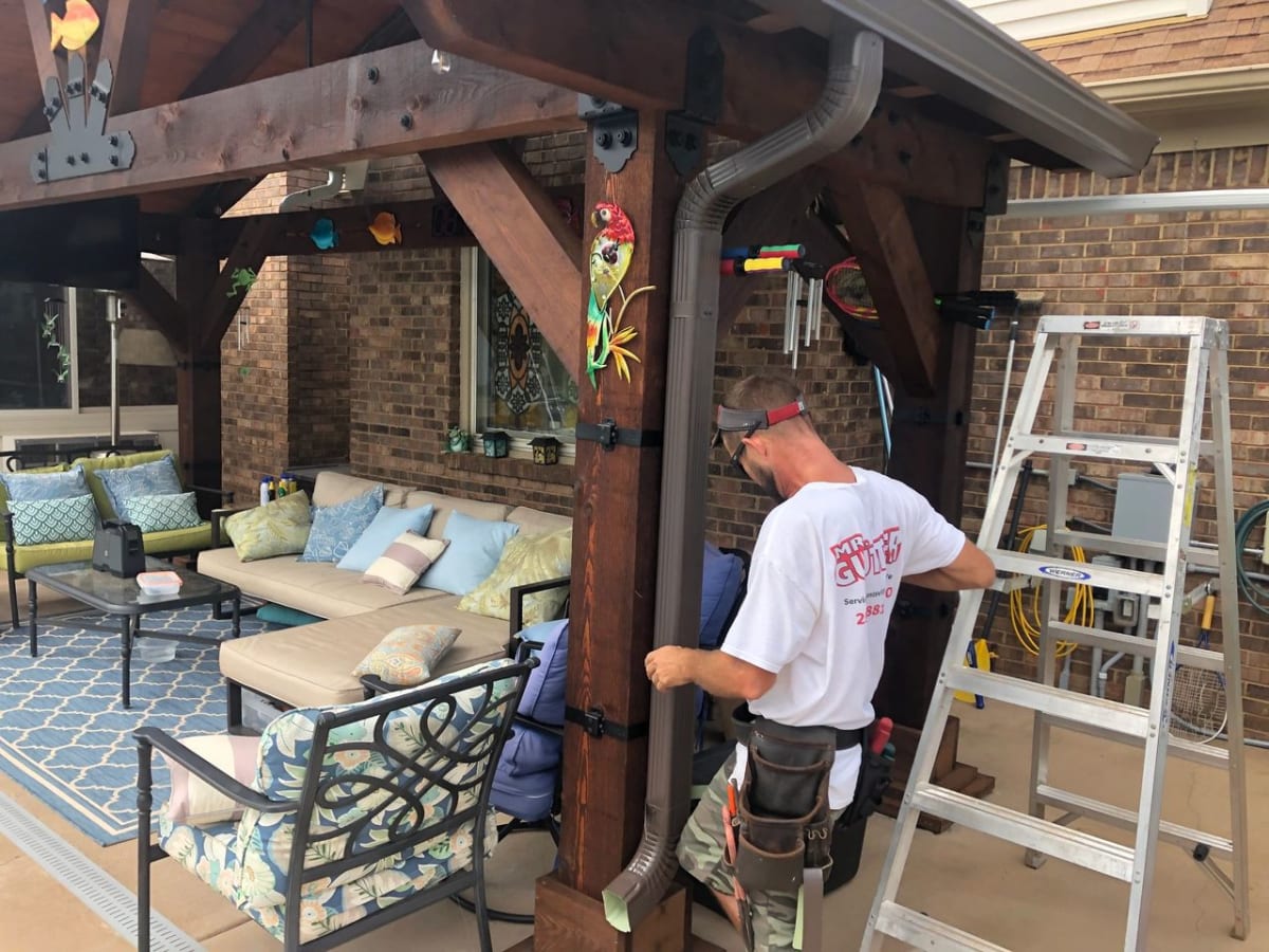 Gutters Being Installed 