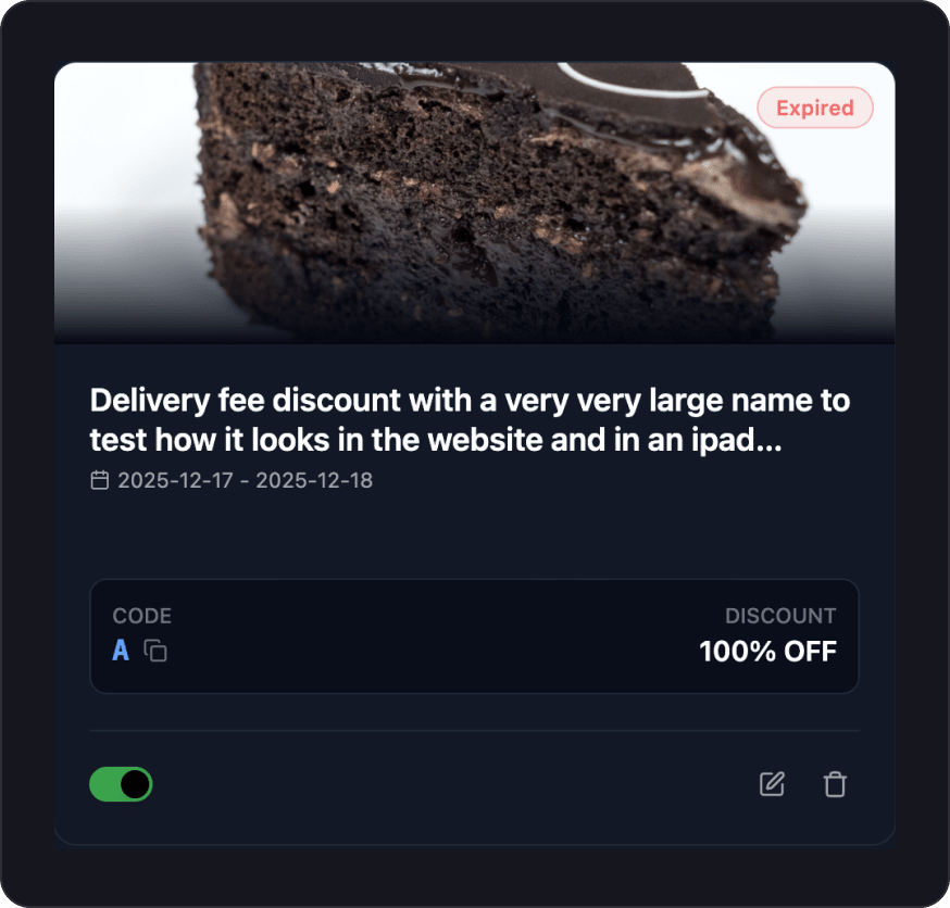 Discounts and campaigns management