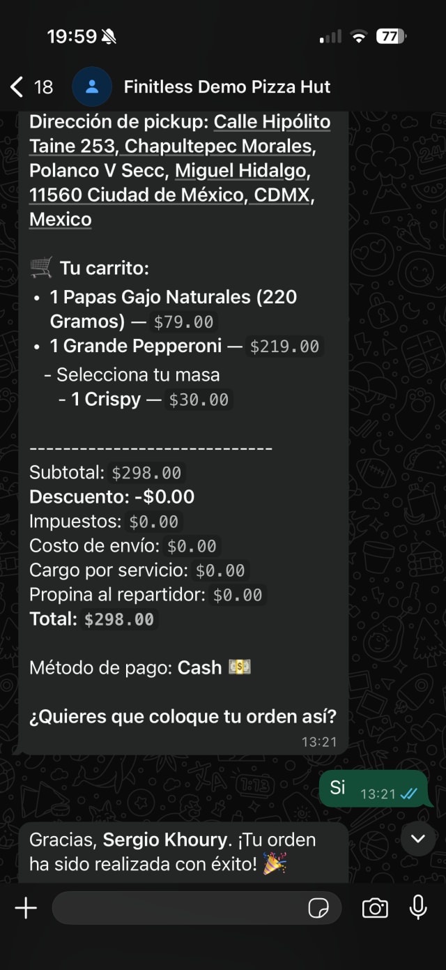 WhatsApp Ordering with AI
