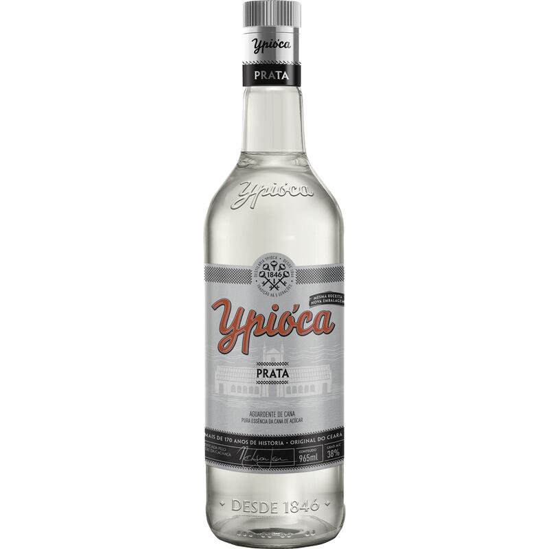 Cachaça Ypióca Prata Sem palha Garrafa com 965ml
