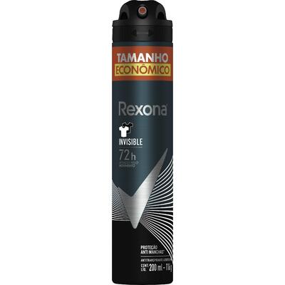 Desodorante Aerossol Rexona Invisible men Frasco com 200ml