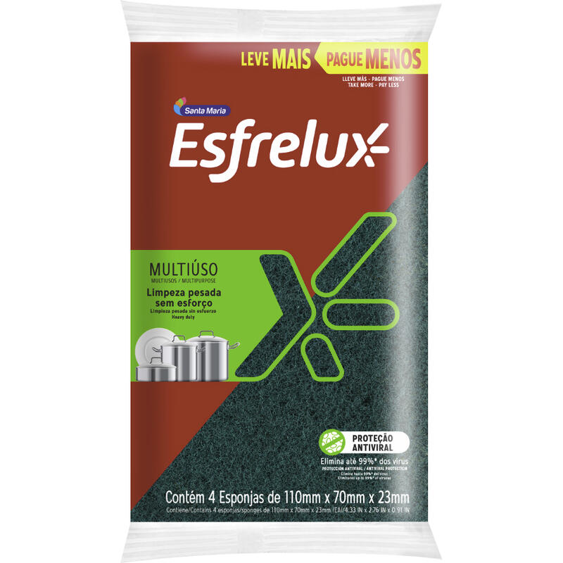 Esponja Esfrelux Pacote com 4 unidades