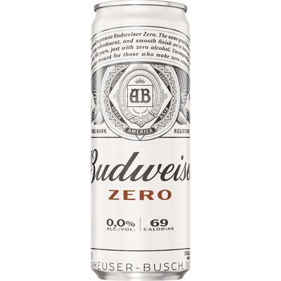 Cerveja Budweiser Zero Sleek Lata com 350ml