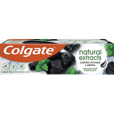 Creme Dental Colgate Natural Extracts Carvão Ativado e Menta Tubo com 90g