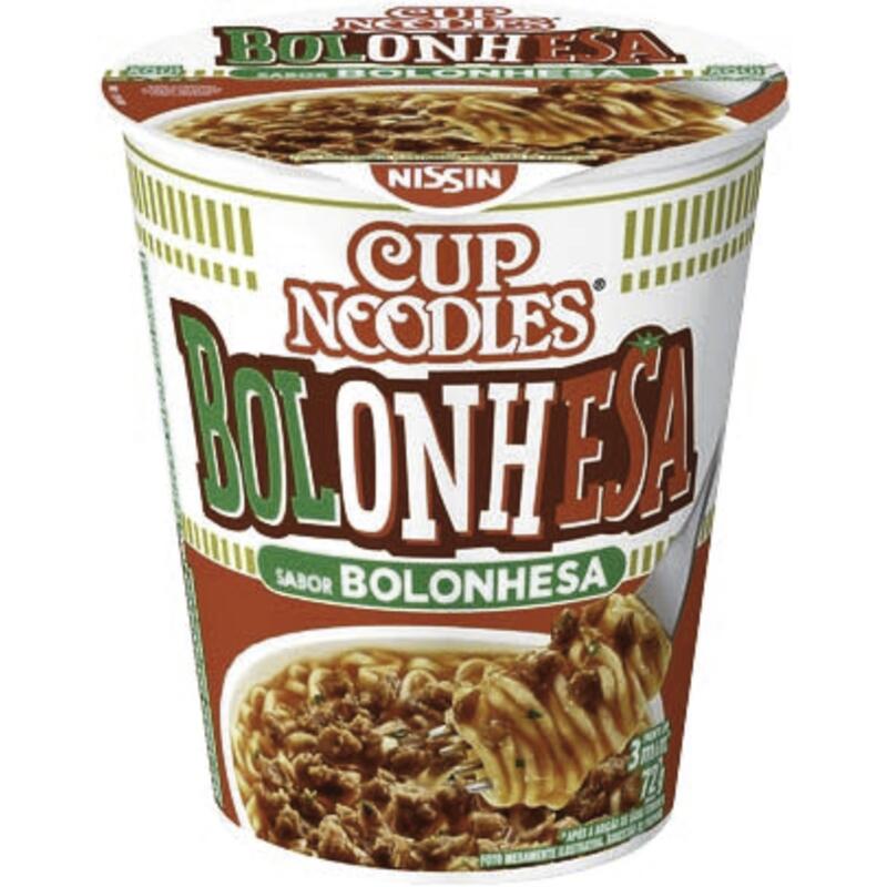 Macarrão Instantâneo Nissin Cup Noodles Bolonhesa Copo com 72g