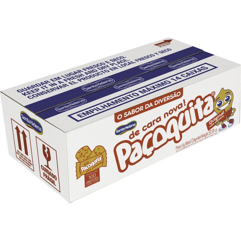 Doce Paçoca Santa Helena Paçoquita Rolha Embalada Caixa com 100 unidades