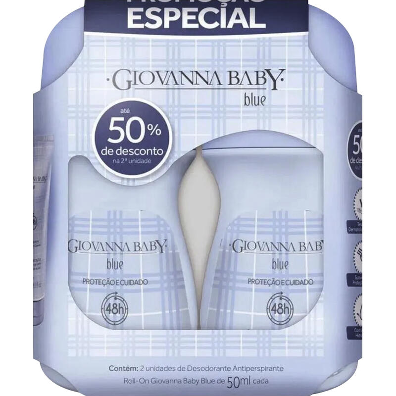 Desodorante Roll-On Giovanna Baby Blue Pack com 2x50ml