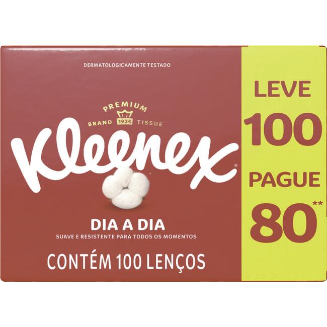Lenço de Papel Kleenex Caixeta com 100 unidades