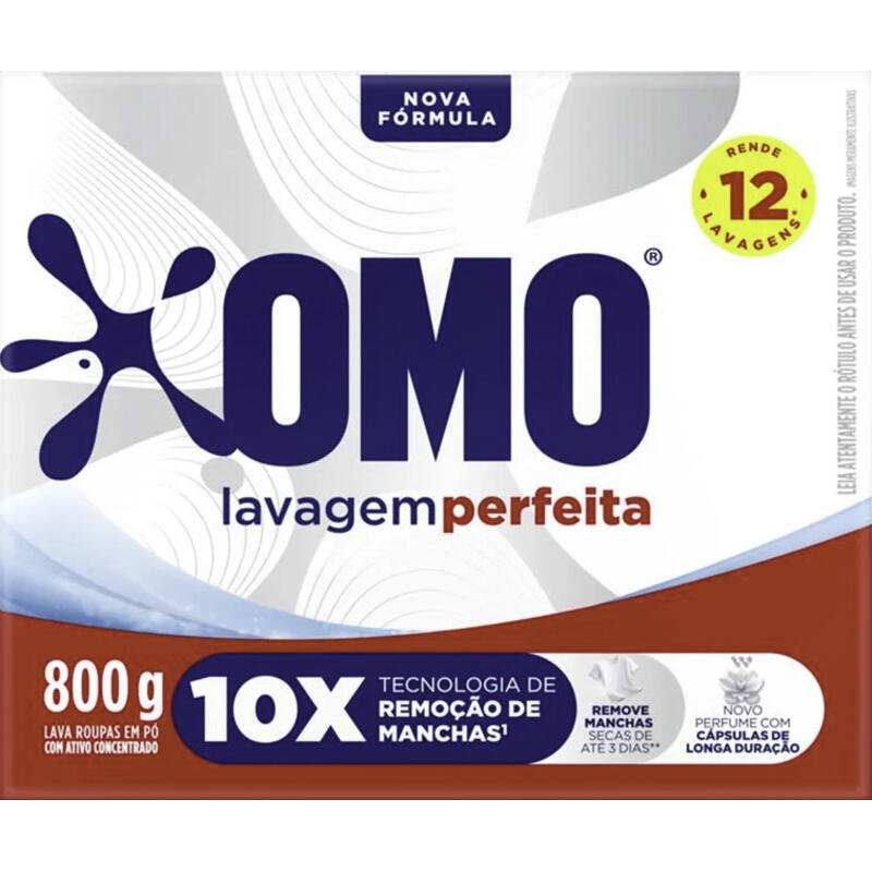 Detergente em Pó Omo Lavagem Perfeita Caixeta com 800g