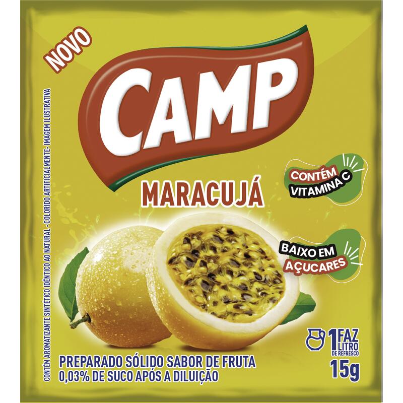 Refresco em Pó Camp Maracujá Envelope com 15g
