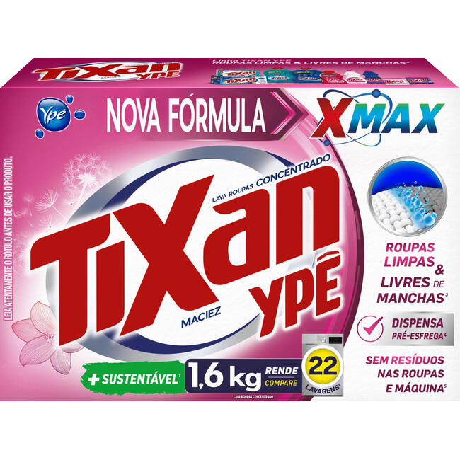 Detergente em Pó Tixan Maciez Caixeta com 1,6kg