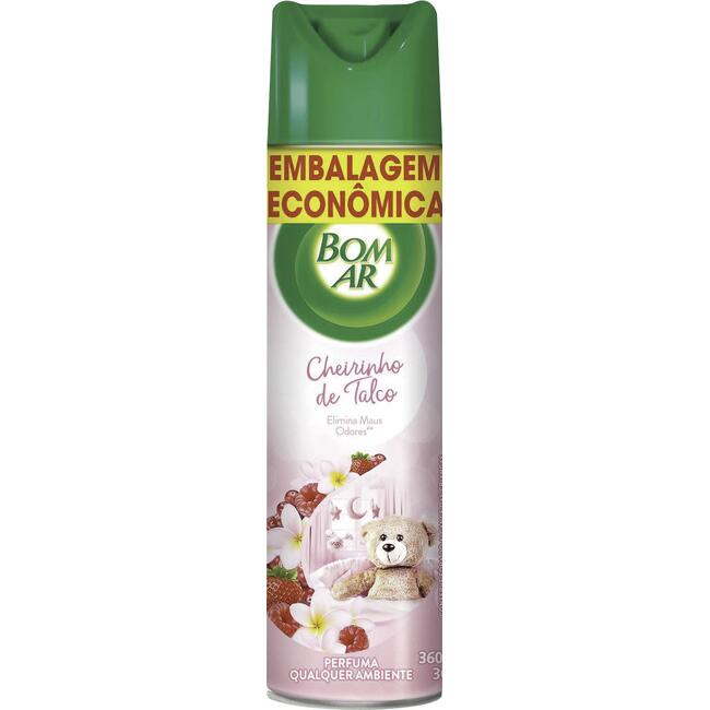 Desodorizador Aerossol Bom Ar Cheirinho de talco Tubo com 360ml