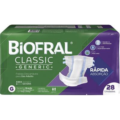 Fralda Geriátrica Biofral Classic G Pacote com 28 unidades