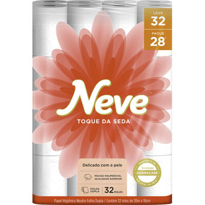 Papel Higiênico Neve Folha Dupla 30m Pacote com 32 rolos