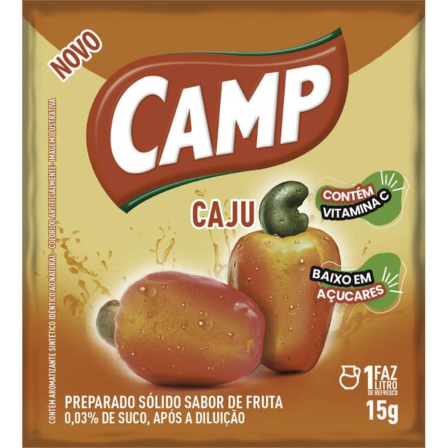 Refresco em Pó Camp Caju Envelope com 15g