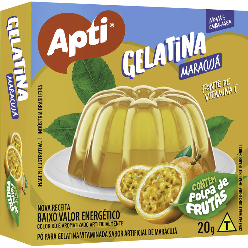 Gelatina em Pó Apti Maracujá Caixeta com 20g