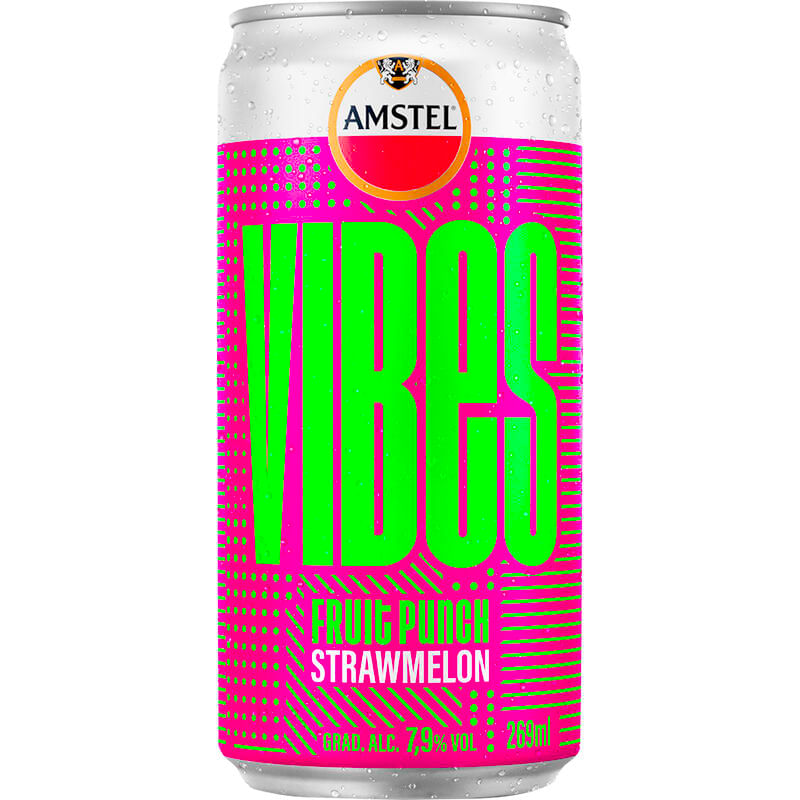 Bebida Alcoólica Mista Amstel Vibes Morango e melancia Lata com 269ml