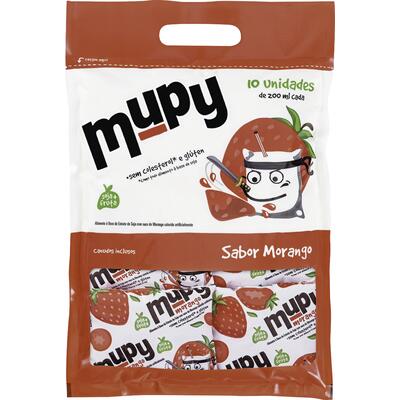 Alimento À Base de Soja Mupy Morango Pacote com 10x200ml