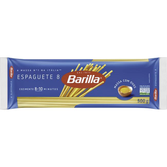 Macarrão com Ovos Barilla Espaguete 8 Pacote com 500g