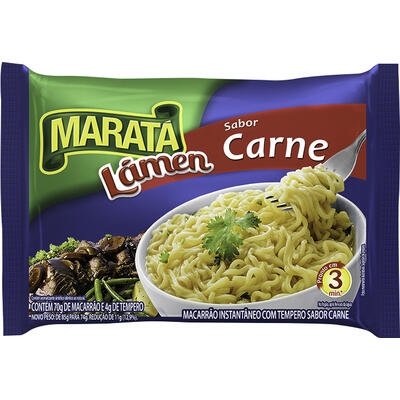 Macarrão Instantâneo Maratá Carne Pacote com 74g