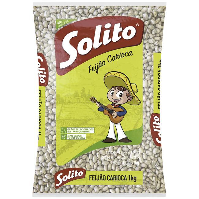 Feijão Carioca Solito Tipo 1 Pacote com 1kg