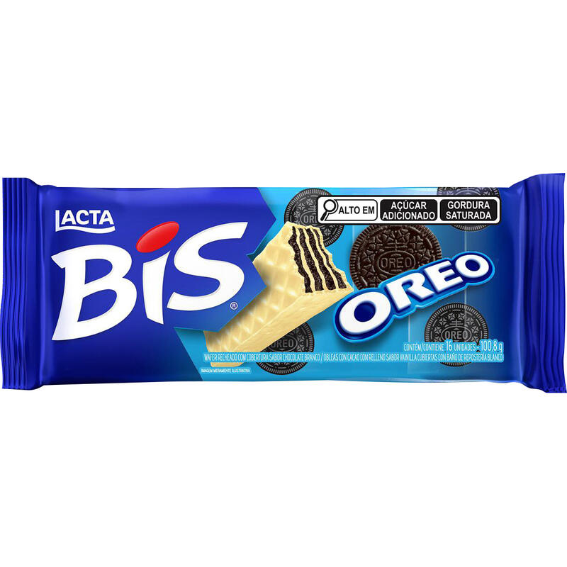 Bis Branco Lacta Oreo Pacote com 100,8g