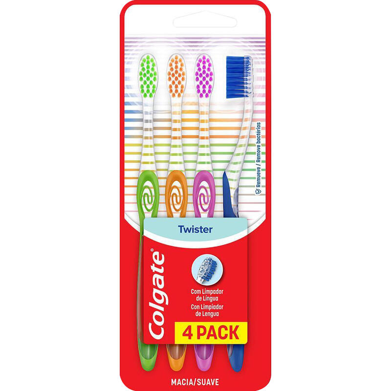 Escova Dental Colgate Twister Embalagem com 4 unidades