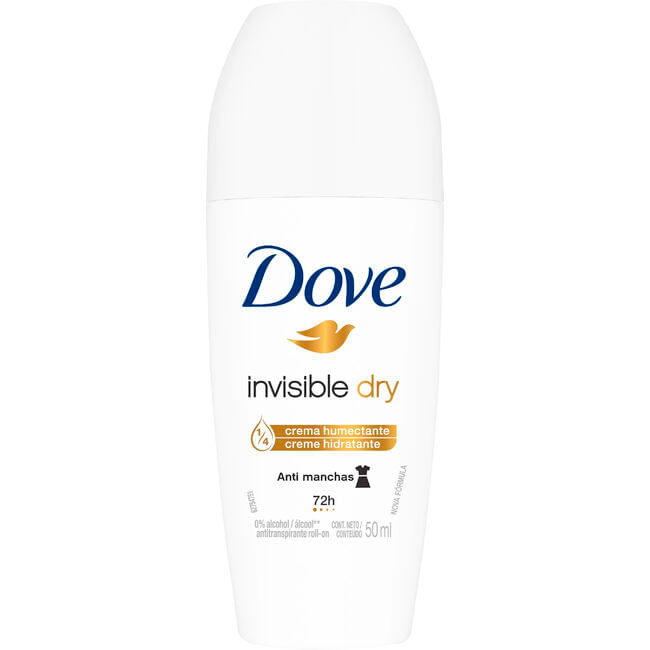Desodorante Roll-On Dove Invisible Dry Frasco com 50ml