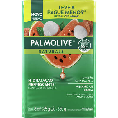 Sabonete Palmolive Naturals Melancia e Lichia Pack com 8x85g