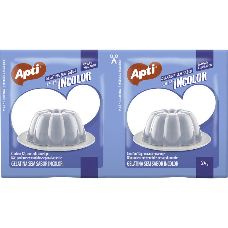 Gelatina em Pó Apti Sem sabor Sachê com 24g
