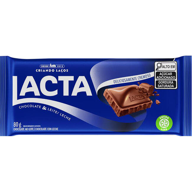 Chocolate Lacta Ao Leite Unidade com 80g